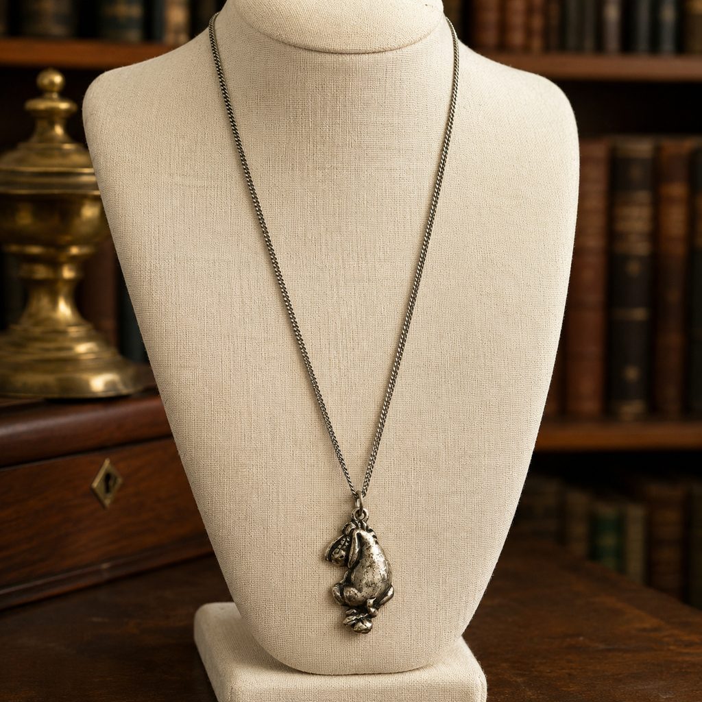 3.12g Sterling Silver Eeyore Pendant Chain Necklace 16"