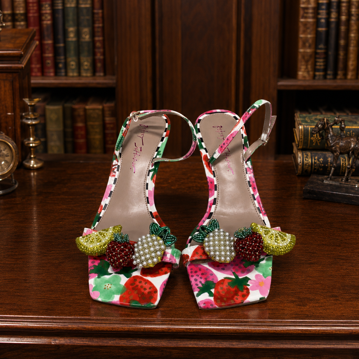 Betsey Johnson Colson Fruit Kitten-Heel Dress Sandals US 9