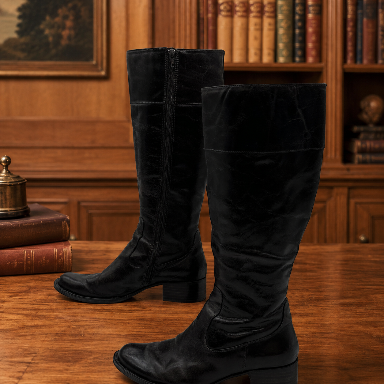 Born Crown Black Knee-High Boots Women Size 8.5