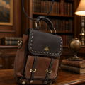 Bumblebee Brown Leather Flap Top Mini Backpack | Women’s Convertible Crossbody Bag