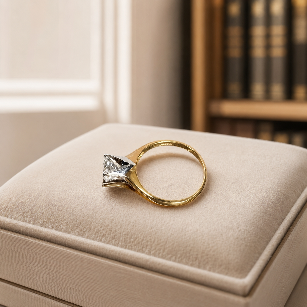 10K Yellow Gold CZ Solitaire Ring | Classic Engagement Style Size 7 Ring 2.4 Grams