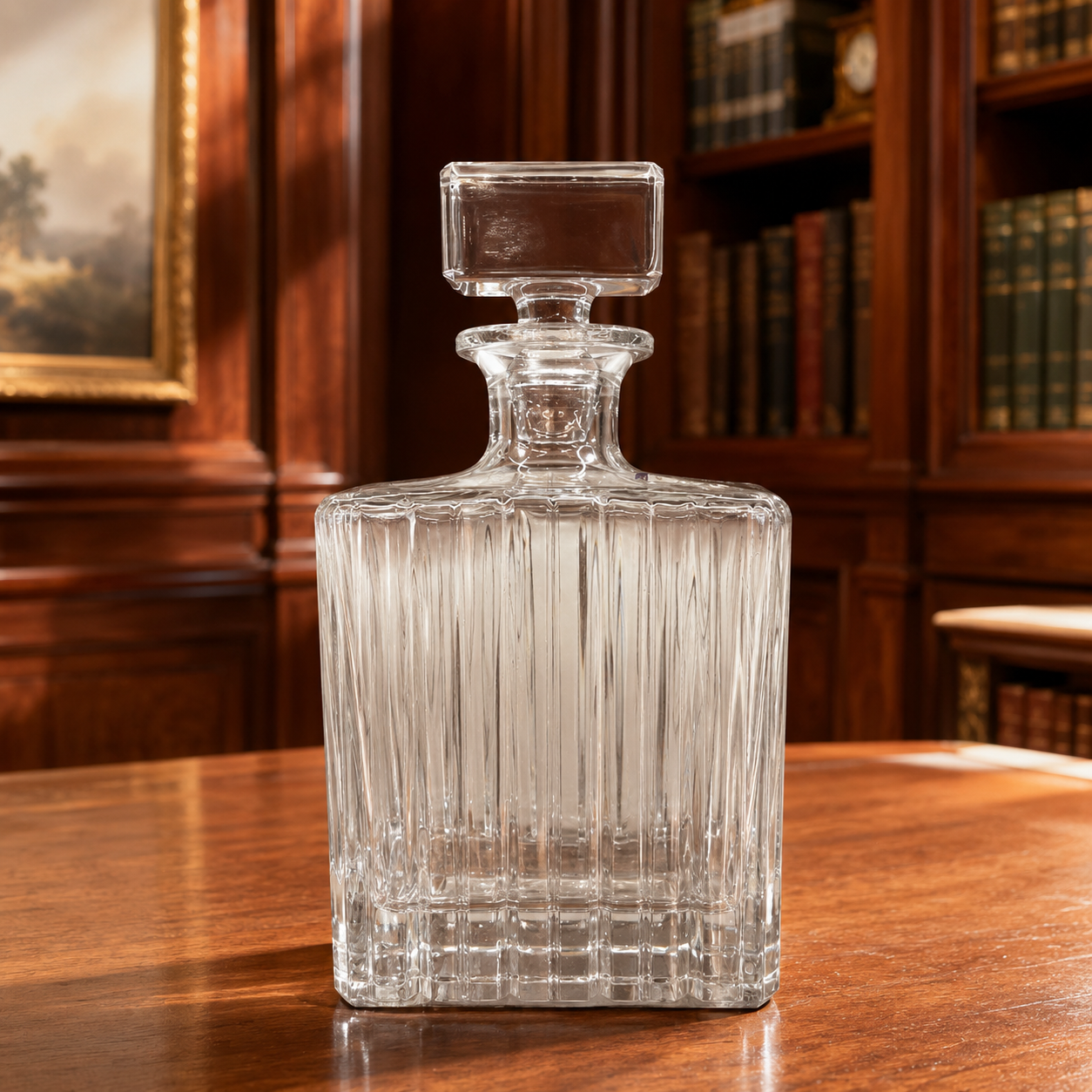 Royal Gallery 24% Lead Crystal Decanter with Stopper, Cut Glass Barware Decanter