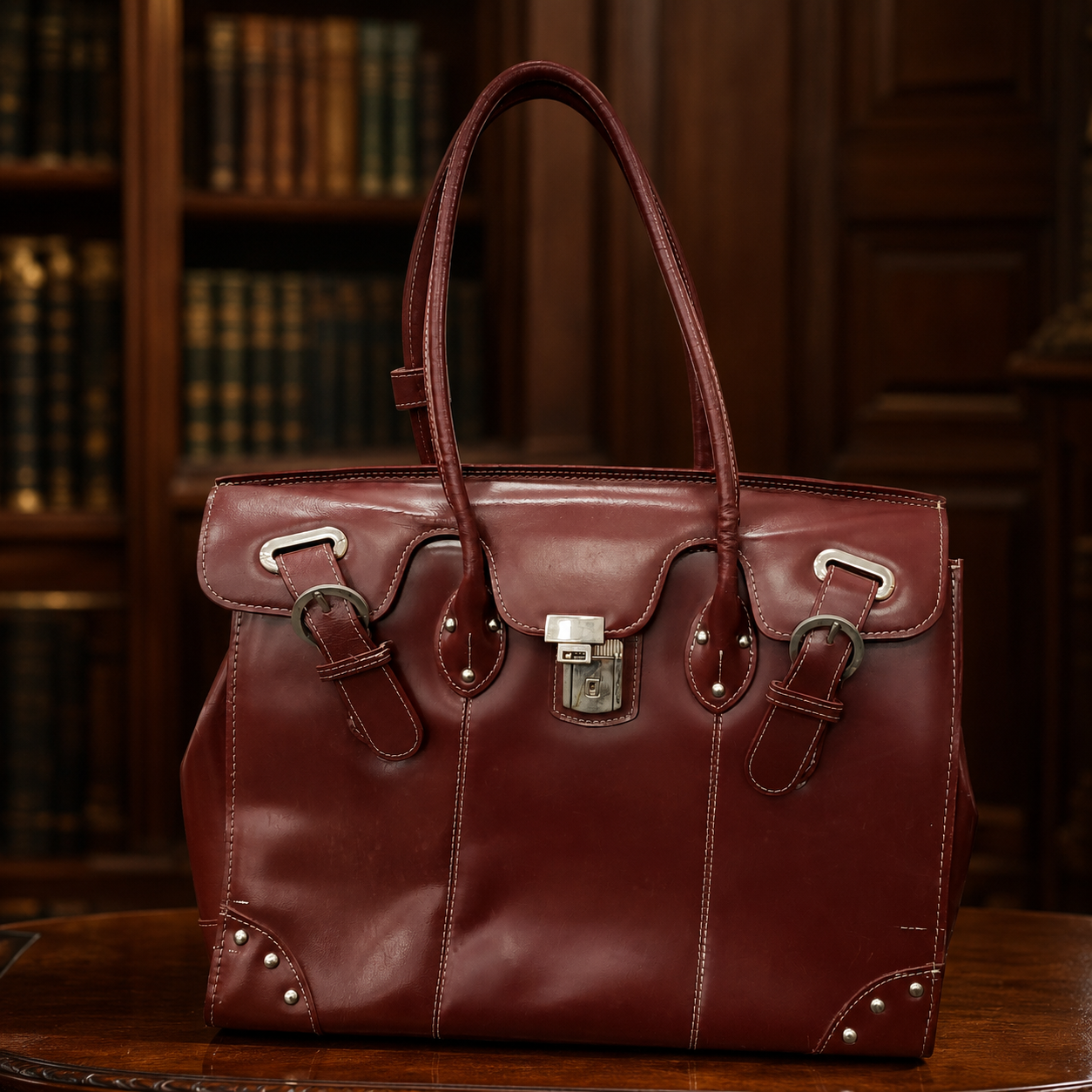 McKleinUSA Burgundy Leather Laptop Tote Bag | Professional Lock Closure Briefcase Shoulder Bag