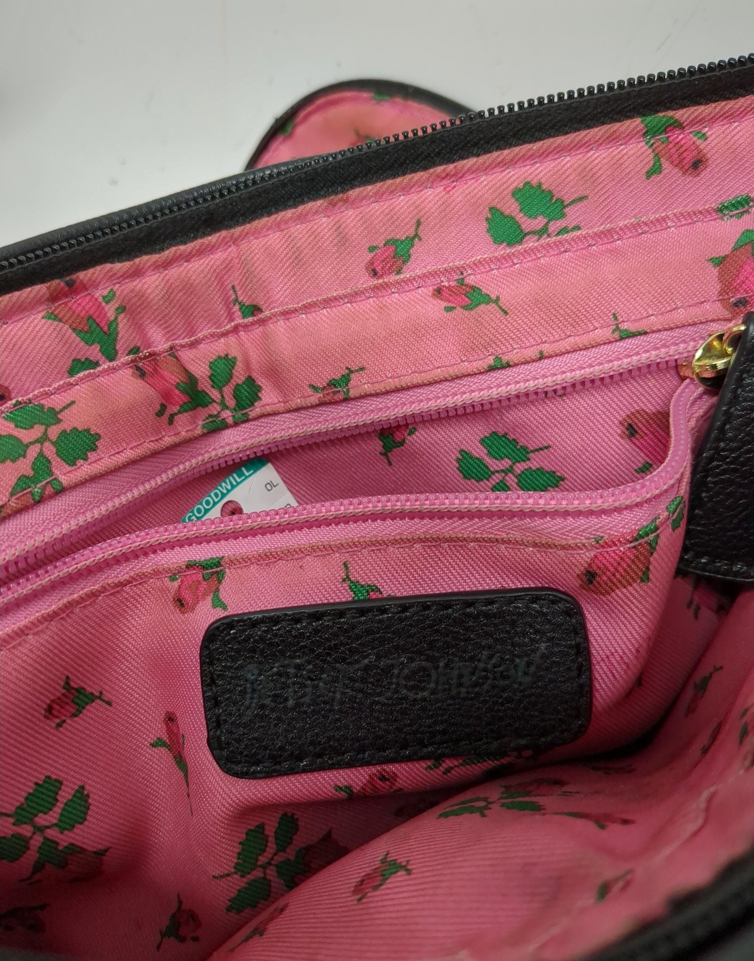 Betsey Johnson Black Polka Dot Shoulder Bag with Chain Strap