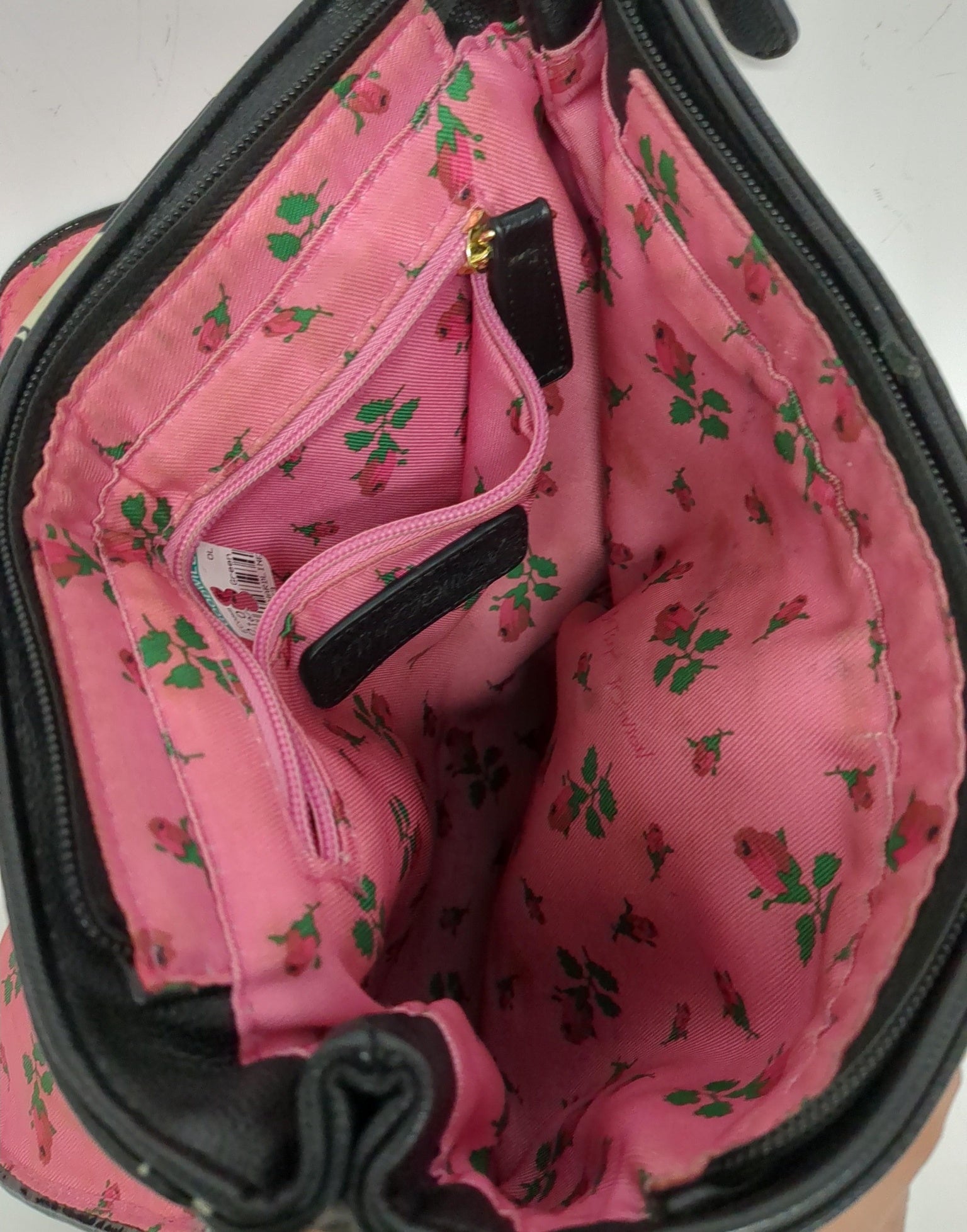Betsey Johnson Black Polka Dot Shoulder Bag with Chain Strap