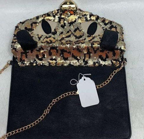 Betsey Johnson Sequin Flat Cat Purse