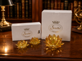 3-Pc Sorelle Yellow Glass Flower Candle Holders
