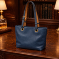 Dooney & Bourke Deep Teal Leather Tote Bag Strappy Shoulder Bag Pebble Grain