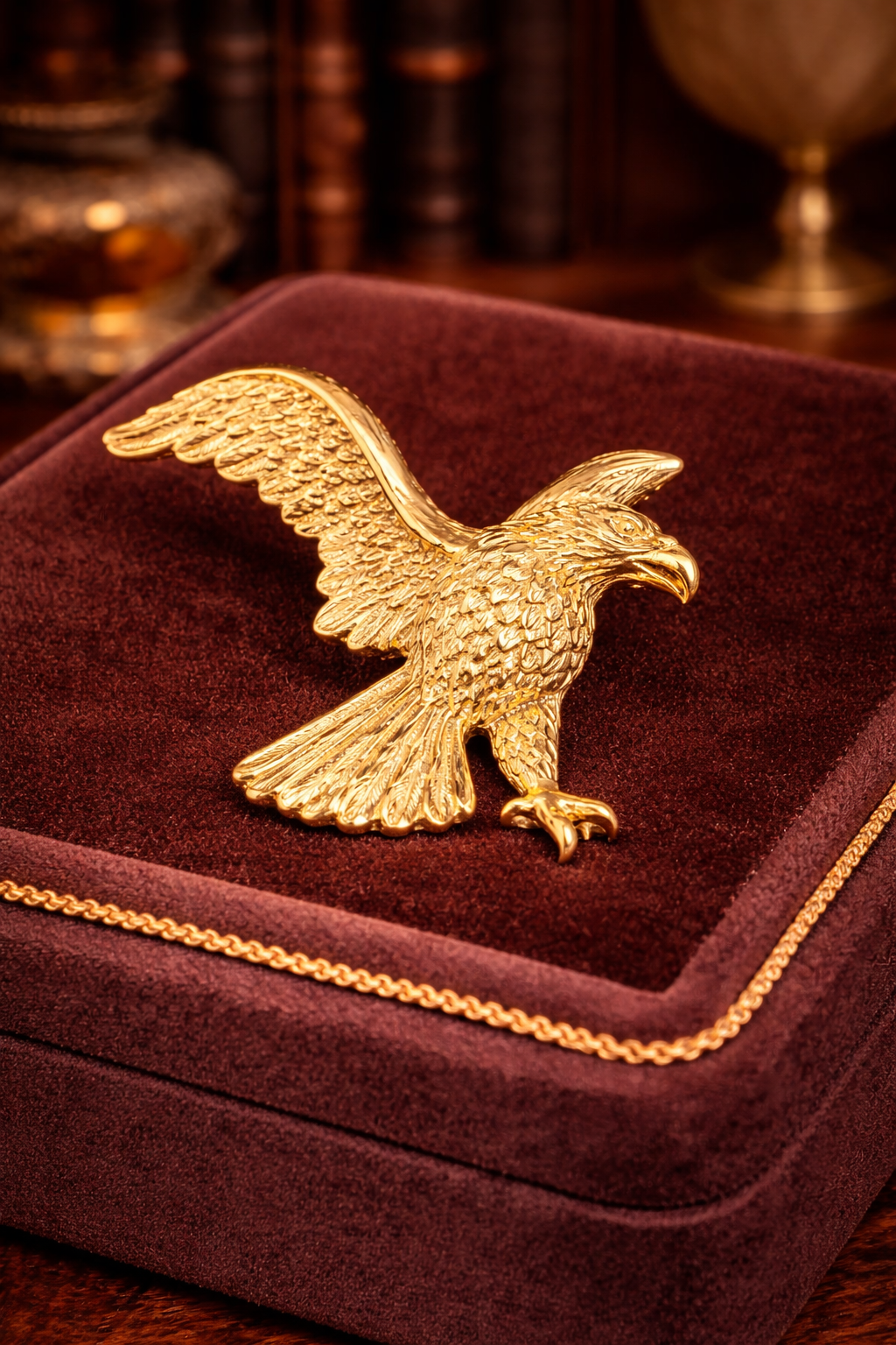 Vintage Gold Tone Eagle Brooch Textured Bird in Flight Pin Patriotic Americana Jewelry