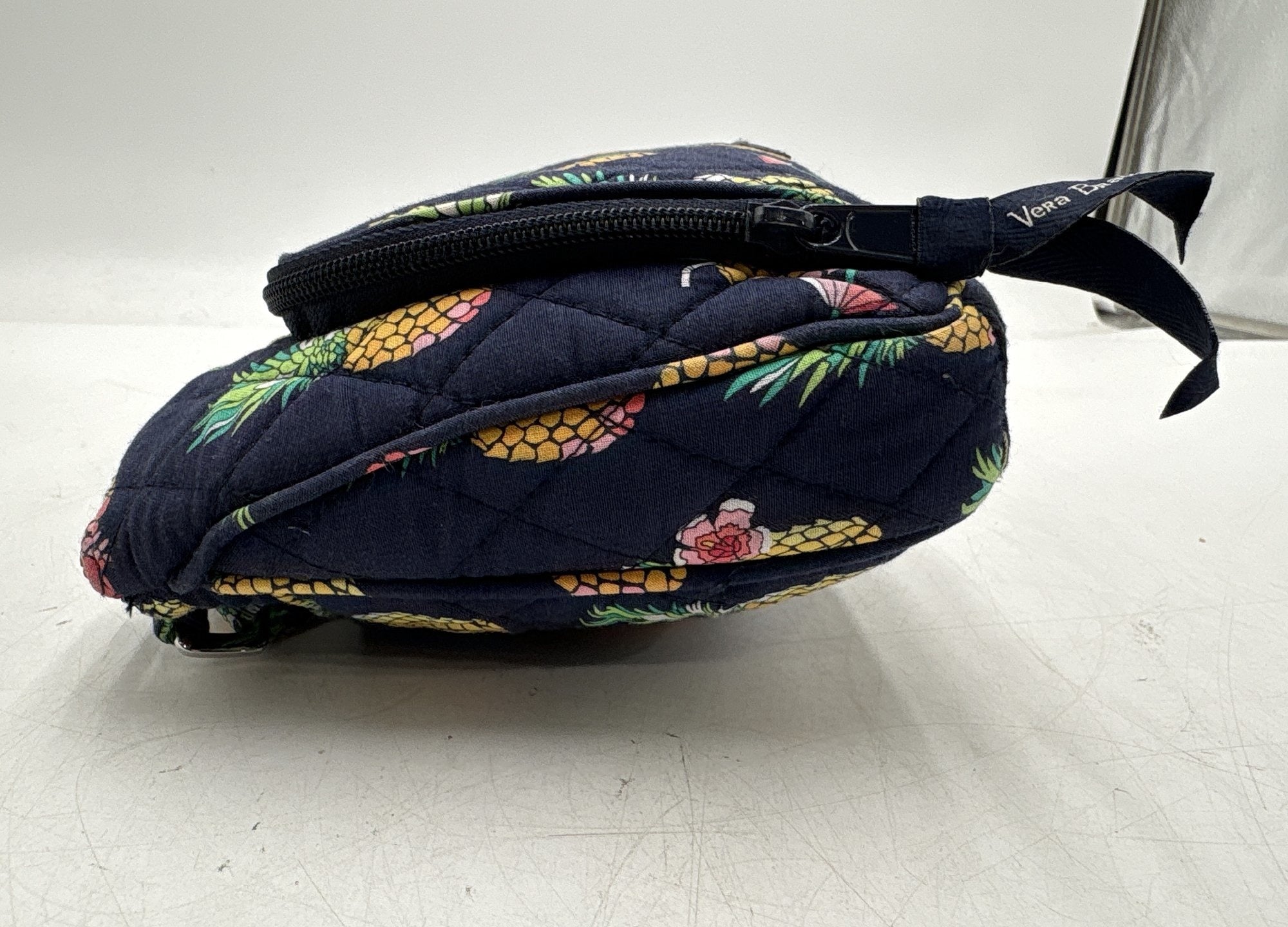 Vera Bradley Pineapple Print Quilted Shoulder Bag | Navy Tropical Handbag
