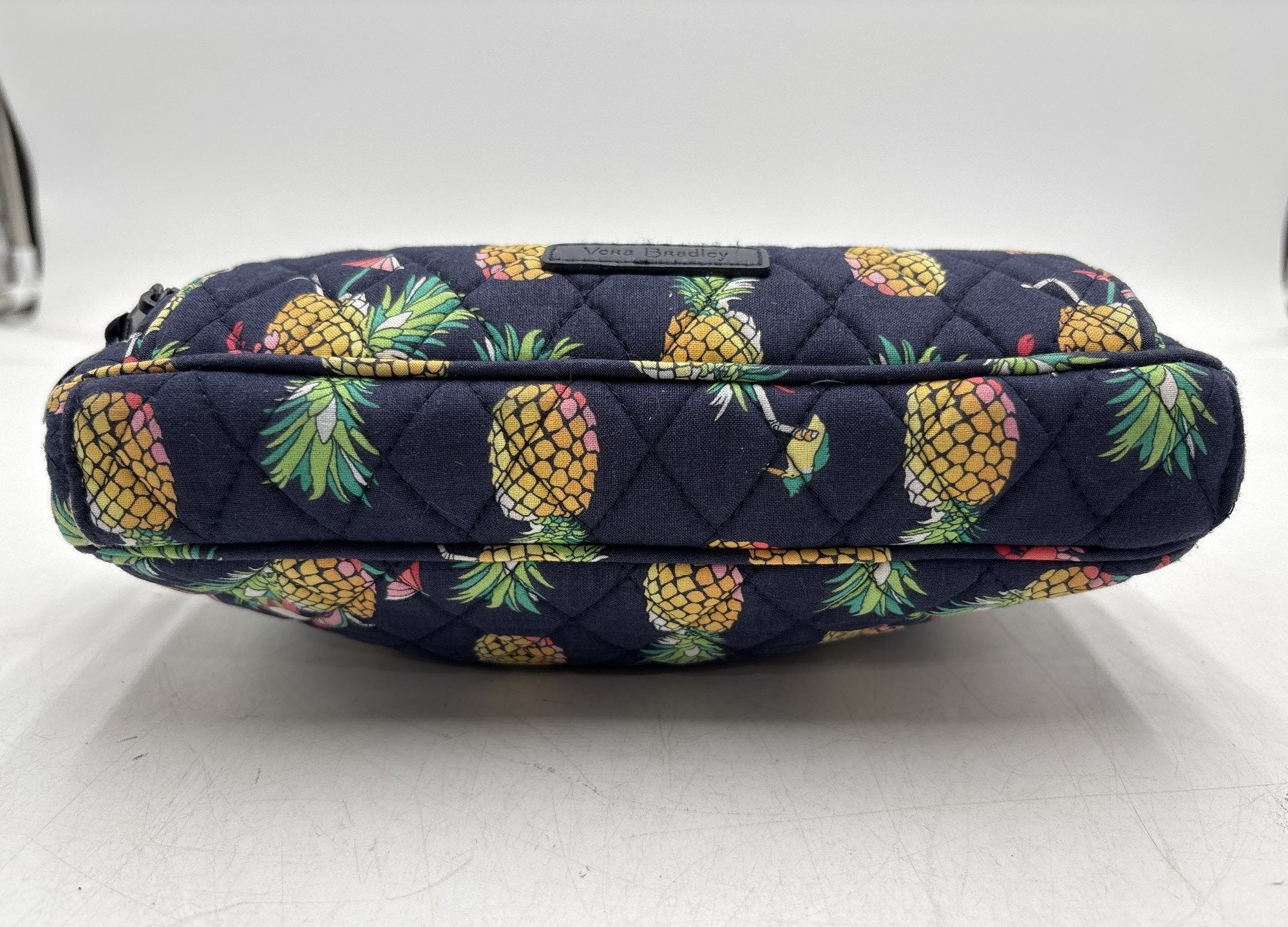 Vera Bradley Pineapple Print Quilted Shoulder Bag | Navy Tropical Handbag