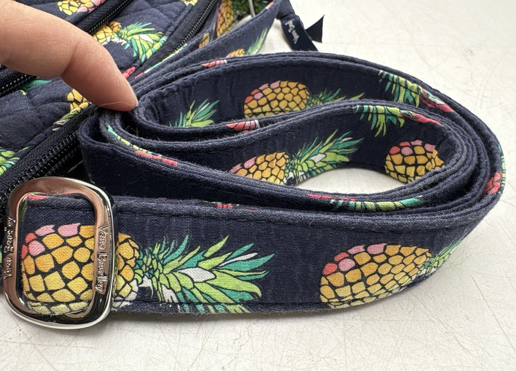 Vera Bradley Pineapple Print Quilted Shoulder Bag | Navy Tropical Handbag