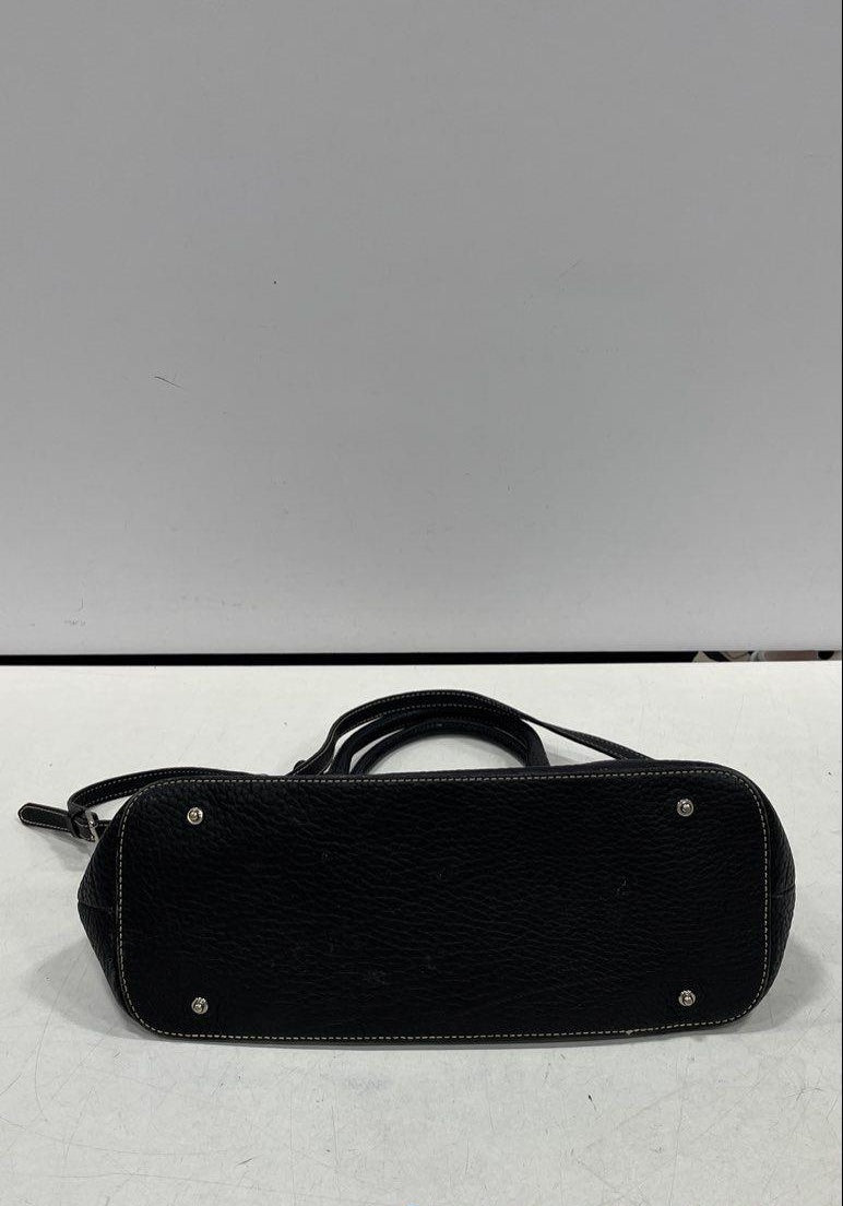 Dooney and Bourke Black Pebbled Leather Shoulder Bag | Classic Satchel Handbag