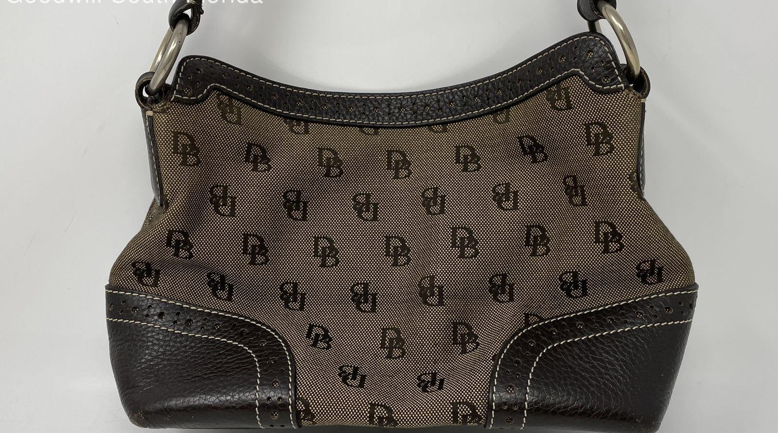 Dooney and Bourke Women's Brown Signature Leather Trim Tassel Shoulder Handbag