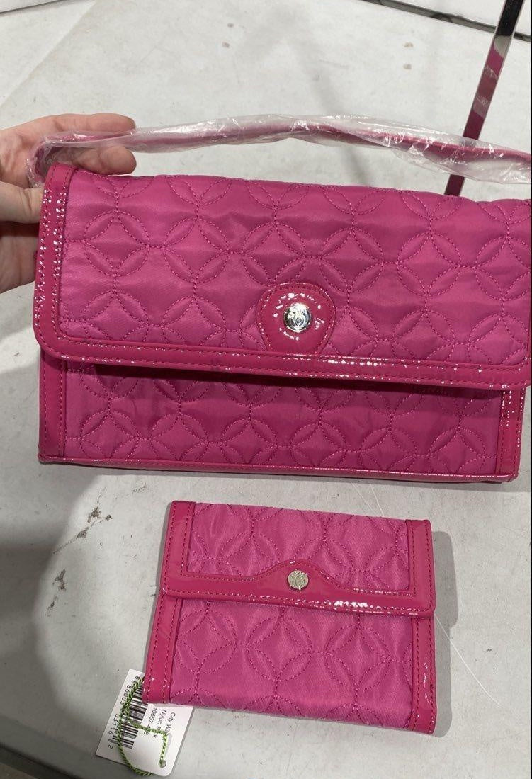 Vera Bradley Pink Top Handle Bag & Matching Wallet Set (Tags Still Attached)