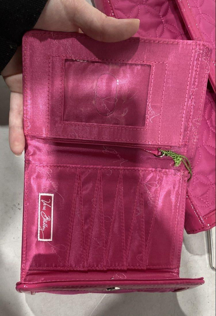 Vera Bradley Pink Top Handle Bag & Matching Wallet Set (Tags Still Attached)