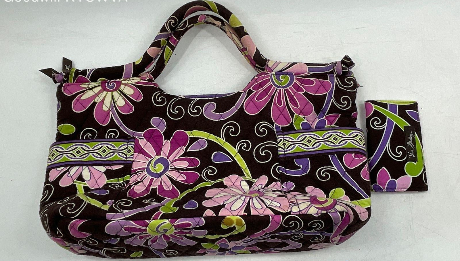 Vera Bradley Floral Quilted Shoulder Bag with Matching Wallet
