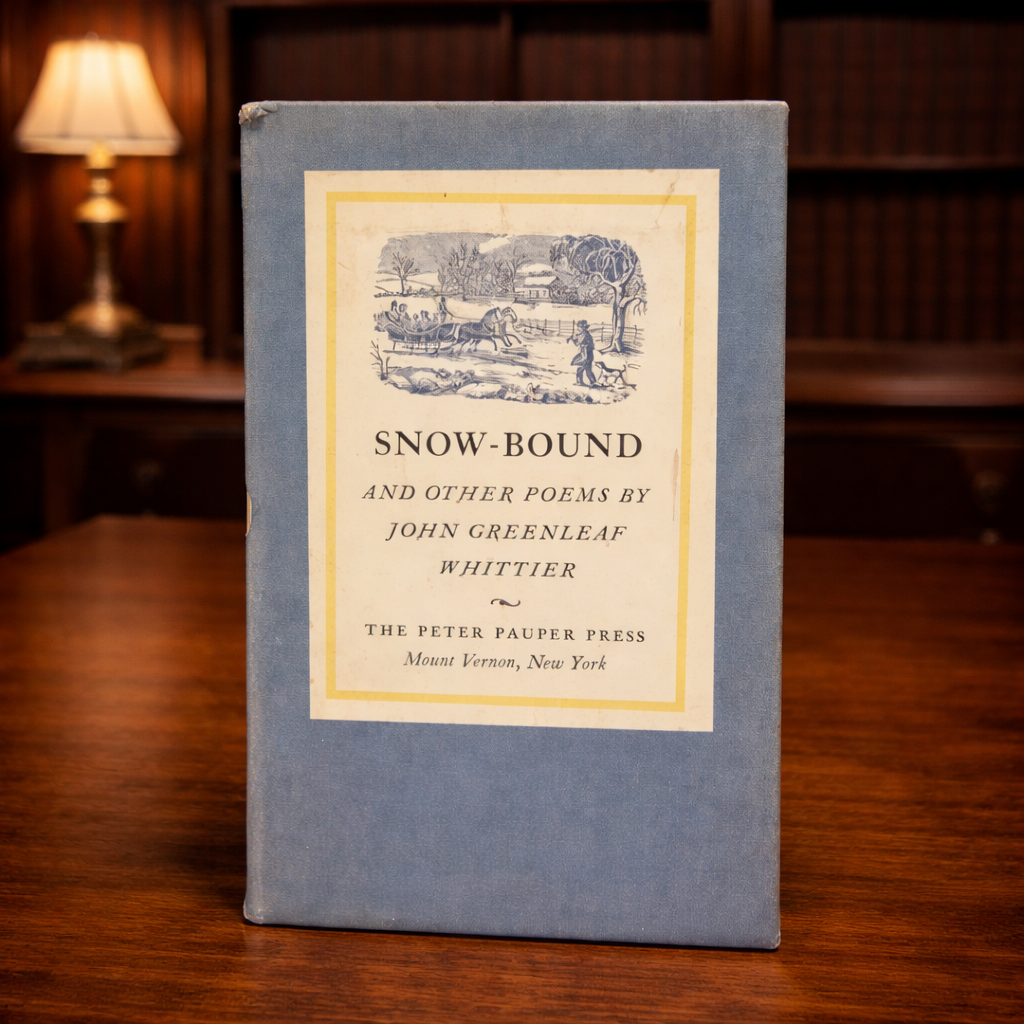 Snow Bound and Other Poems by John Greenleaf Whittier 1965 First Edition Peter Pauper Press Hardcover in Slipcase with Ephemera