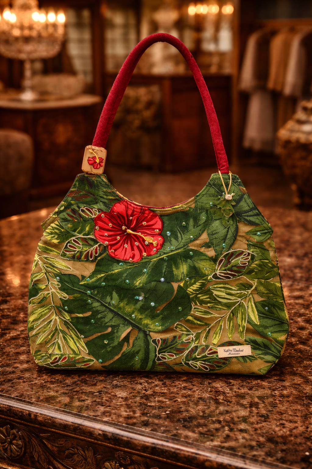 Paul Brent Tropical Floral Shoulder Bag Coastal Beach Resort Handbag Multicolor Purse