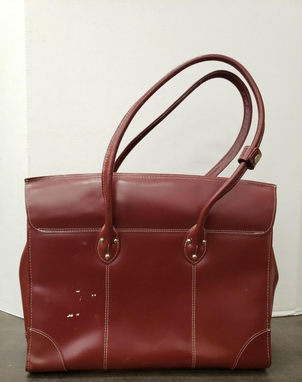 McKleinUSA Burgundy Leather Laptop Tote Bag | Professional Lock Closure Briefcase Shoulder Bag
