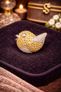 Vintage Sterling Silver Fish Brooch 925 Thailand Gold Tone Pavé Crystal Figural Pin Coastal Nautical Jewelry