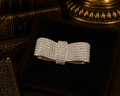 Swarovski Silver Tone Crystal Bow Brooch