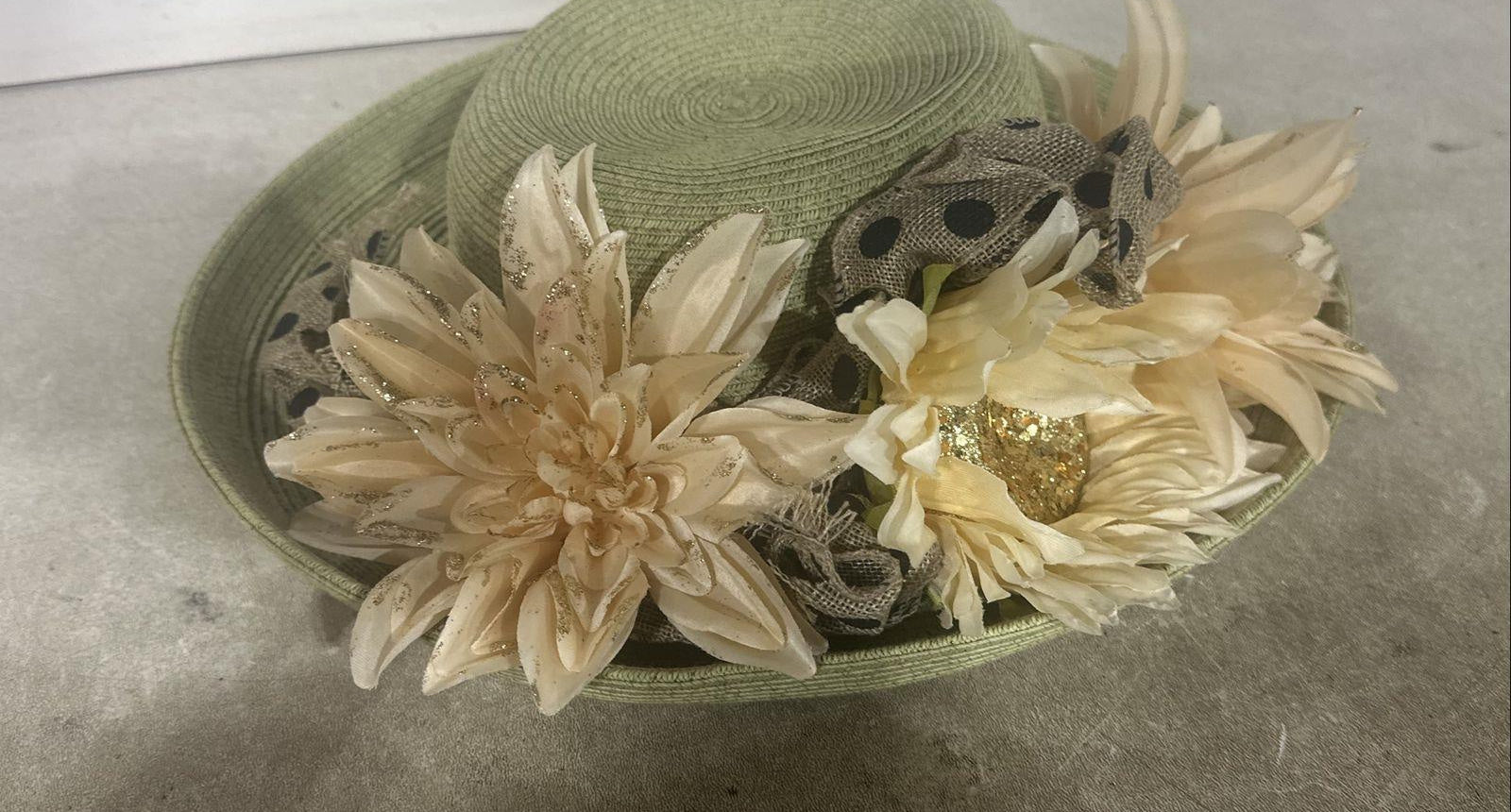 San Diego Hat Company Green Hat with Floral Band