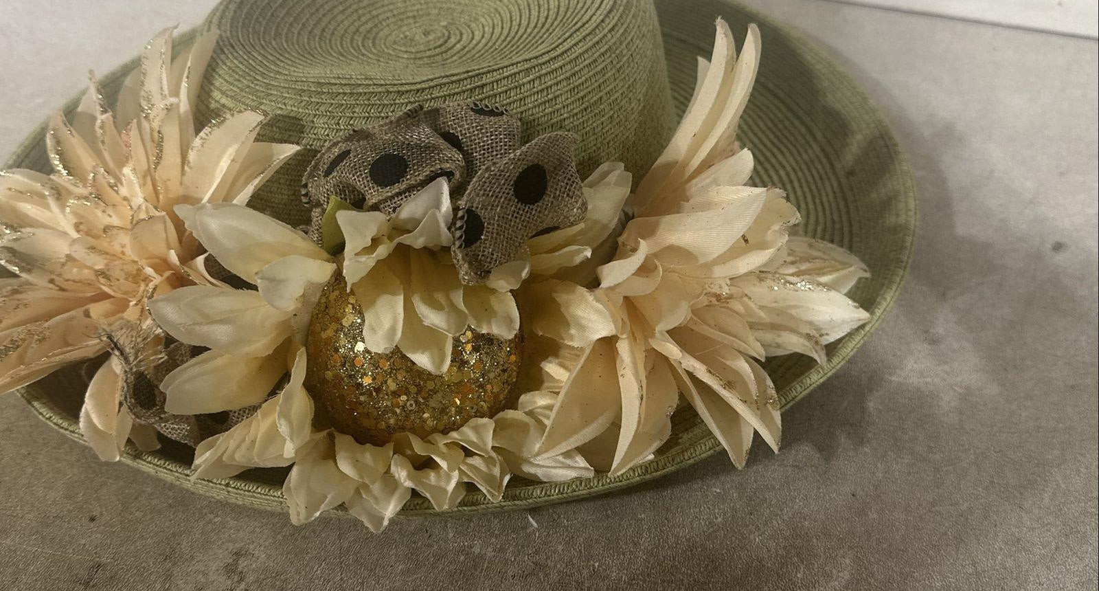 San Diego Hat Company Green Hat with Floral Band