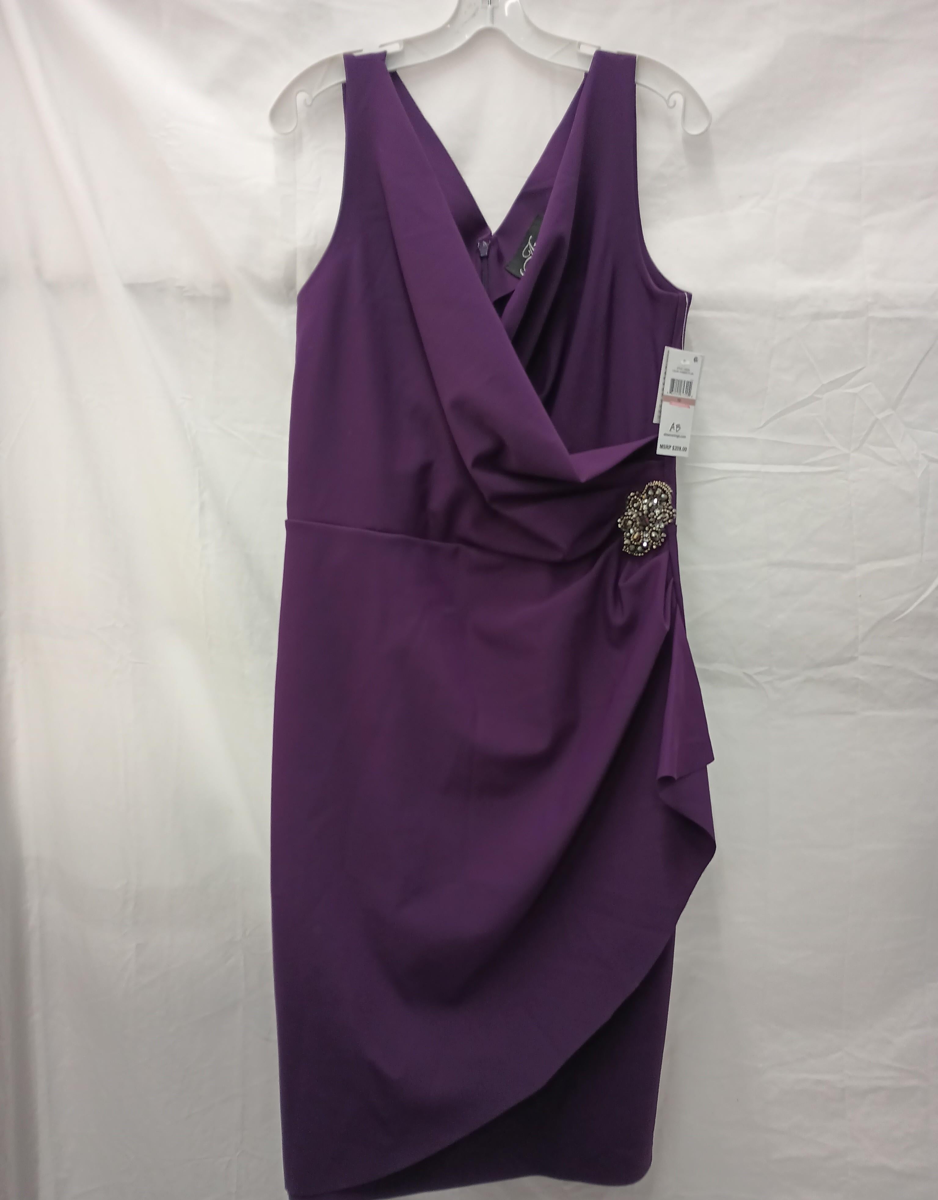 Alex Evenings Women's Purple Sleeveless Dress - Size 12