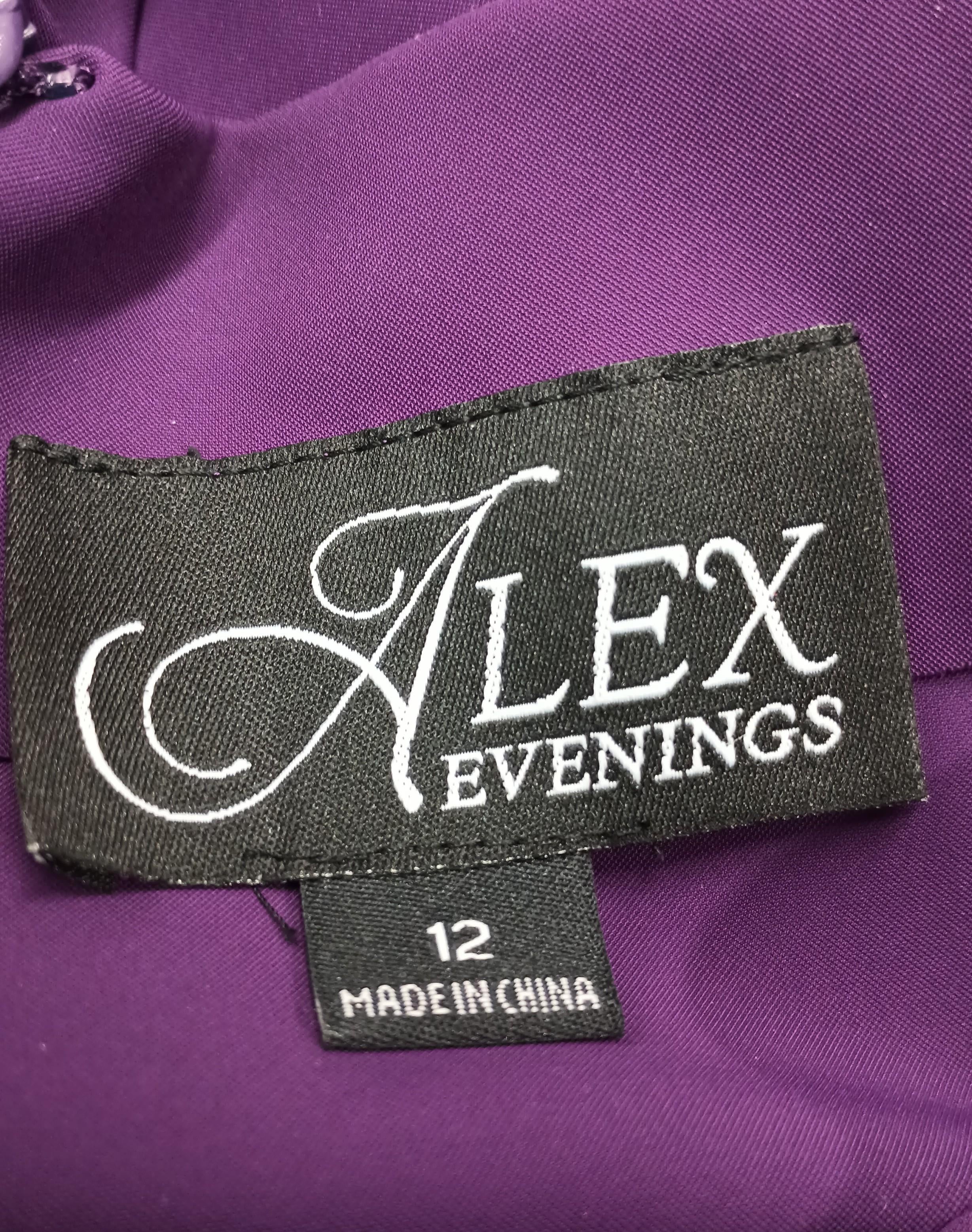 Alex Evenings Women's Purple Sleeveless Dress - Size 12