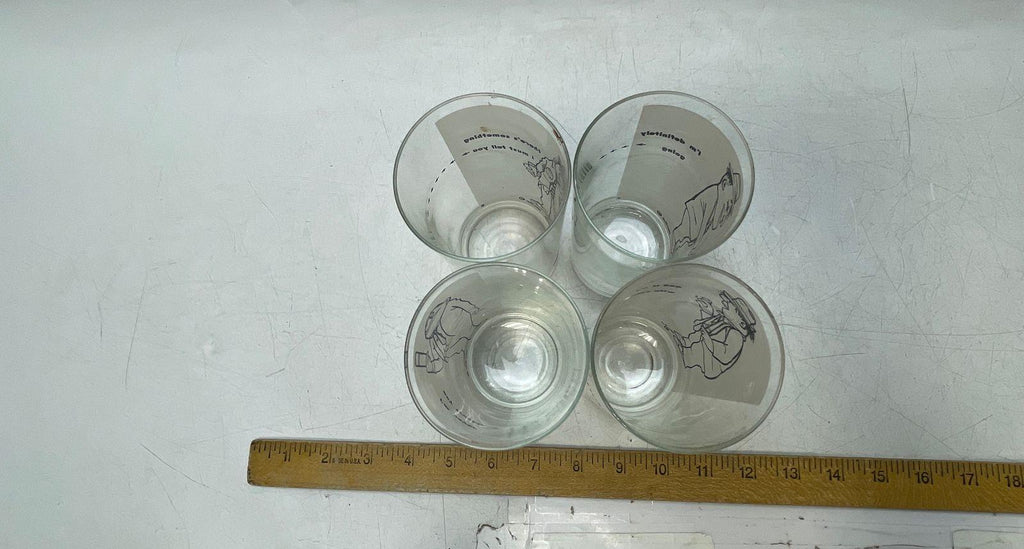 Vintage William Box Mid Century Humor Highball Glasses Set of 4