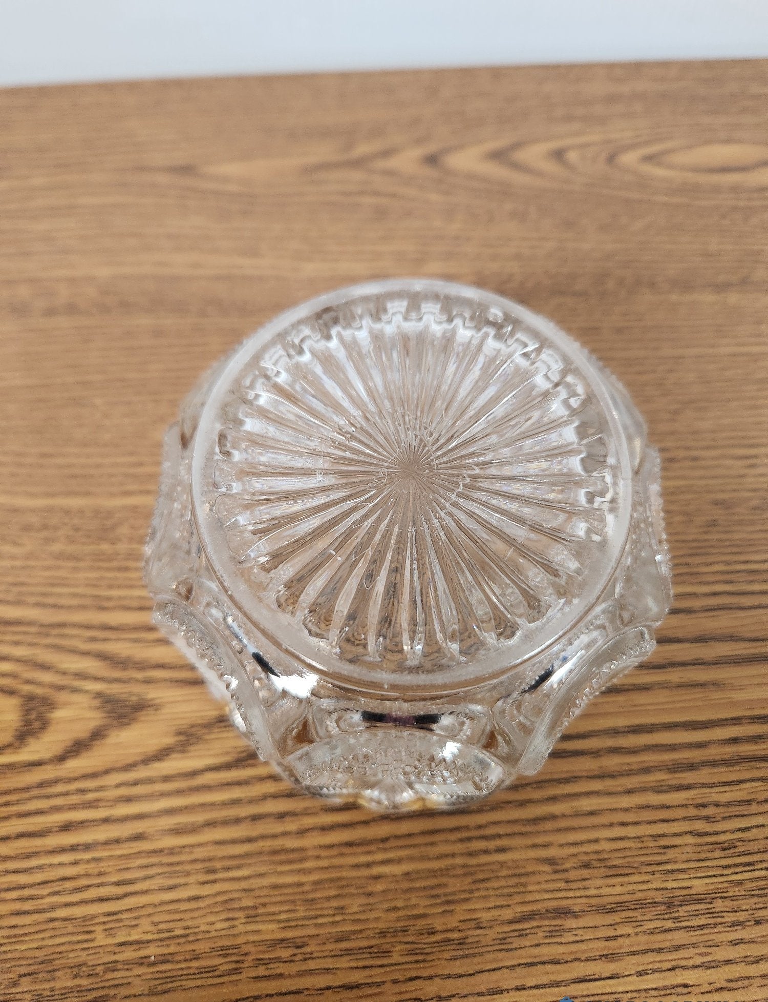 Vintage Pressed Glass Candy Dish Covered Compote Gold Gilded Accents
