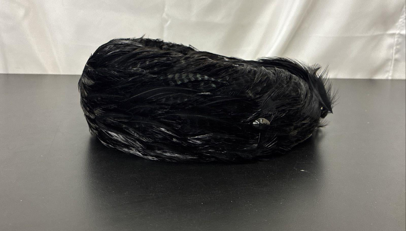 Vintage Black Feathered Cocktail Hat