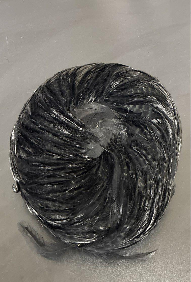 Vintage Black Feathered Cocktail Hat