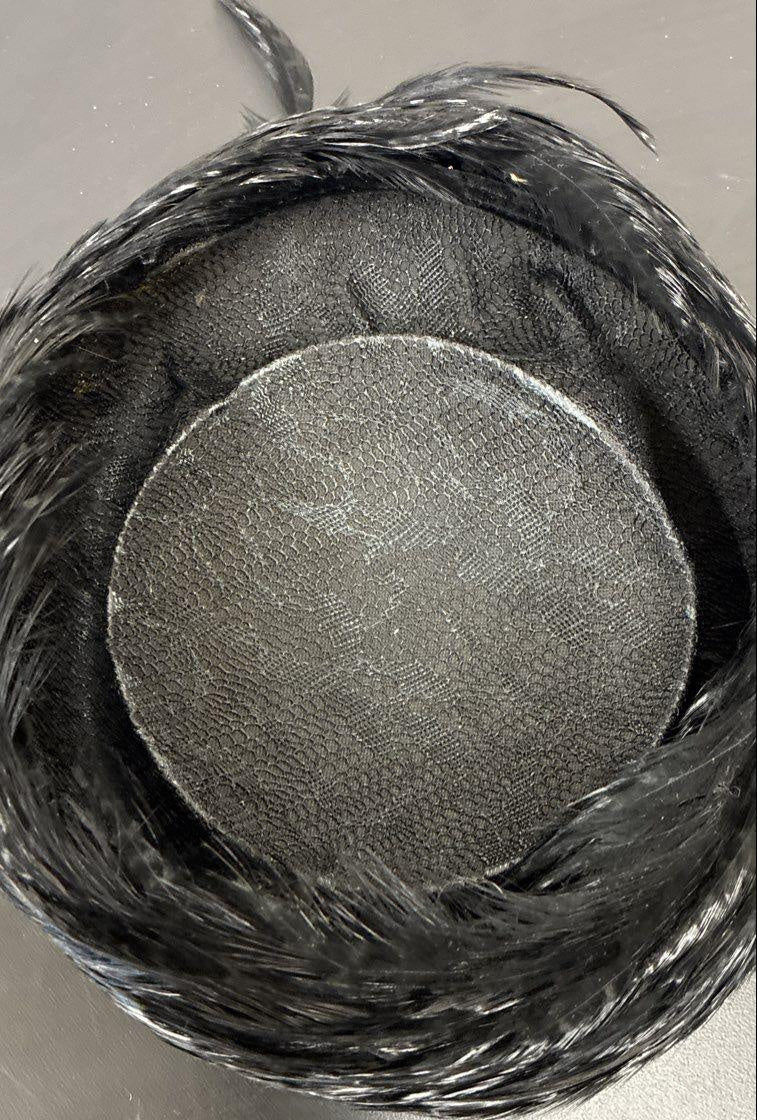 Vintage Black Feathered Cocktail Hat