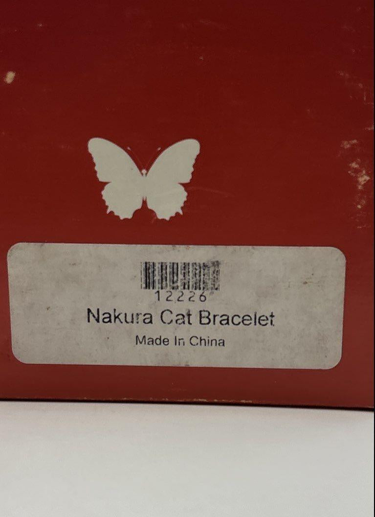 Penelope Ann Nakura Cat Leopard Print Resin Statement Cuff Bracelet 1.6" Wide