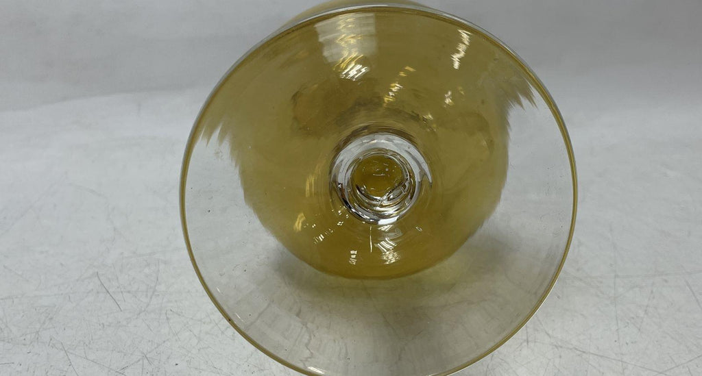 Vintage Amber Glass Decanter Pitcher with Twisted Clear Handle