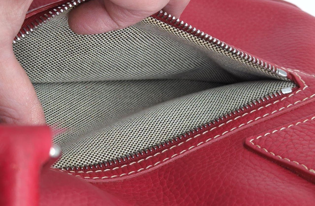Dooney & Bourke Red Leather Domed Satchel Shoulder Bag K7988085