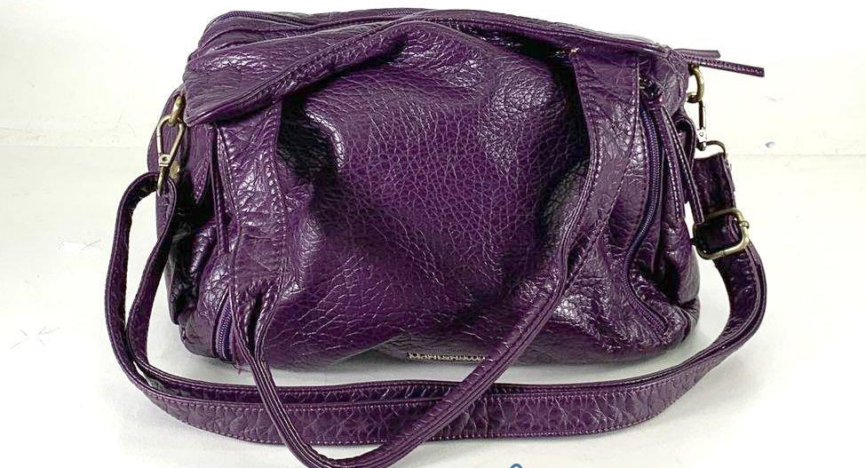 Montana West Purple Embossed Vegan Leather Satchel with Crossbody Strap
