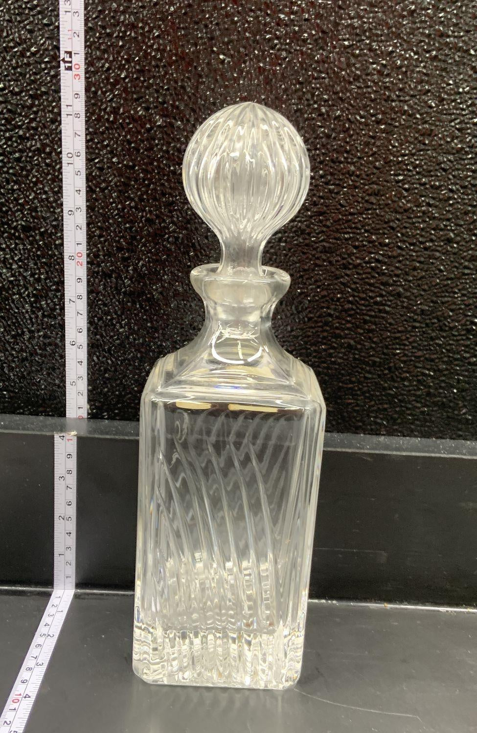 Cristallerie Lori Italian Crystal Swirl Decanter with Stopper