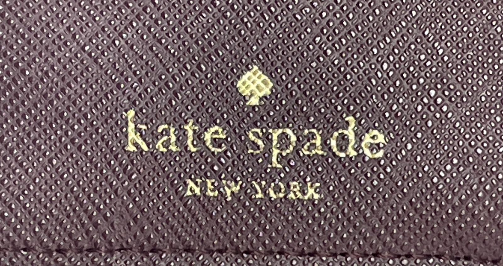 Kate Spade Laurel Way Stacy Deep Plum Saffiano Leather Wallet With COA WLRU2673