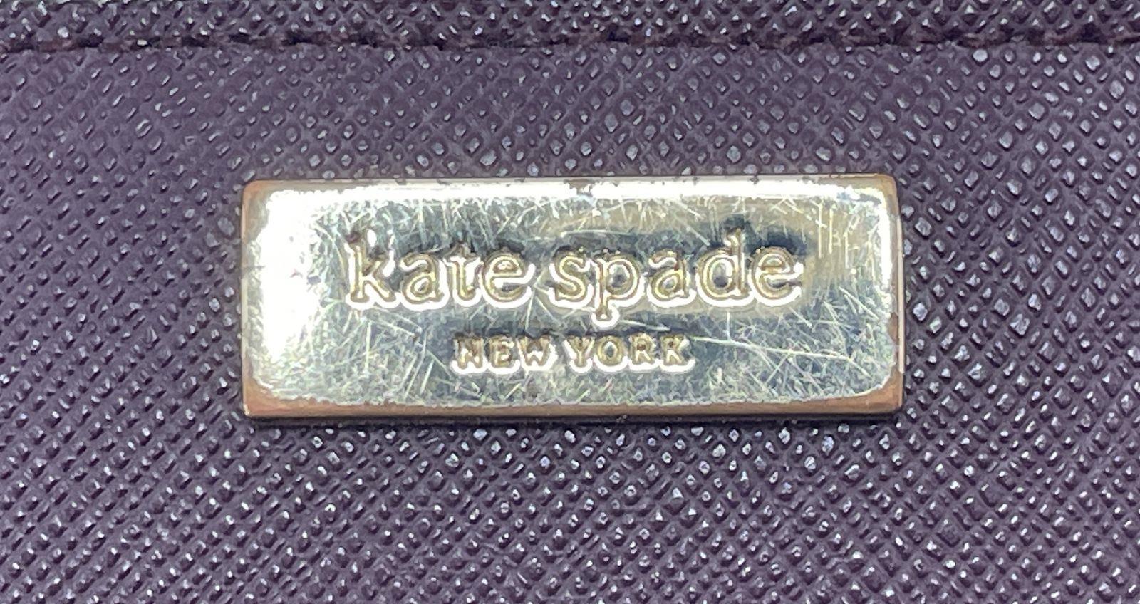 Kate Spade Laurel Way Stacy Deep Plum Saffiano Leather Wallet With COA WLRU2673