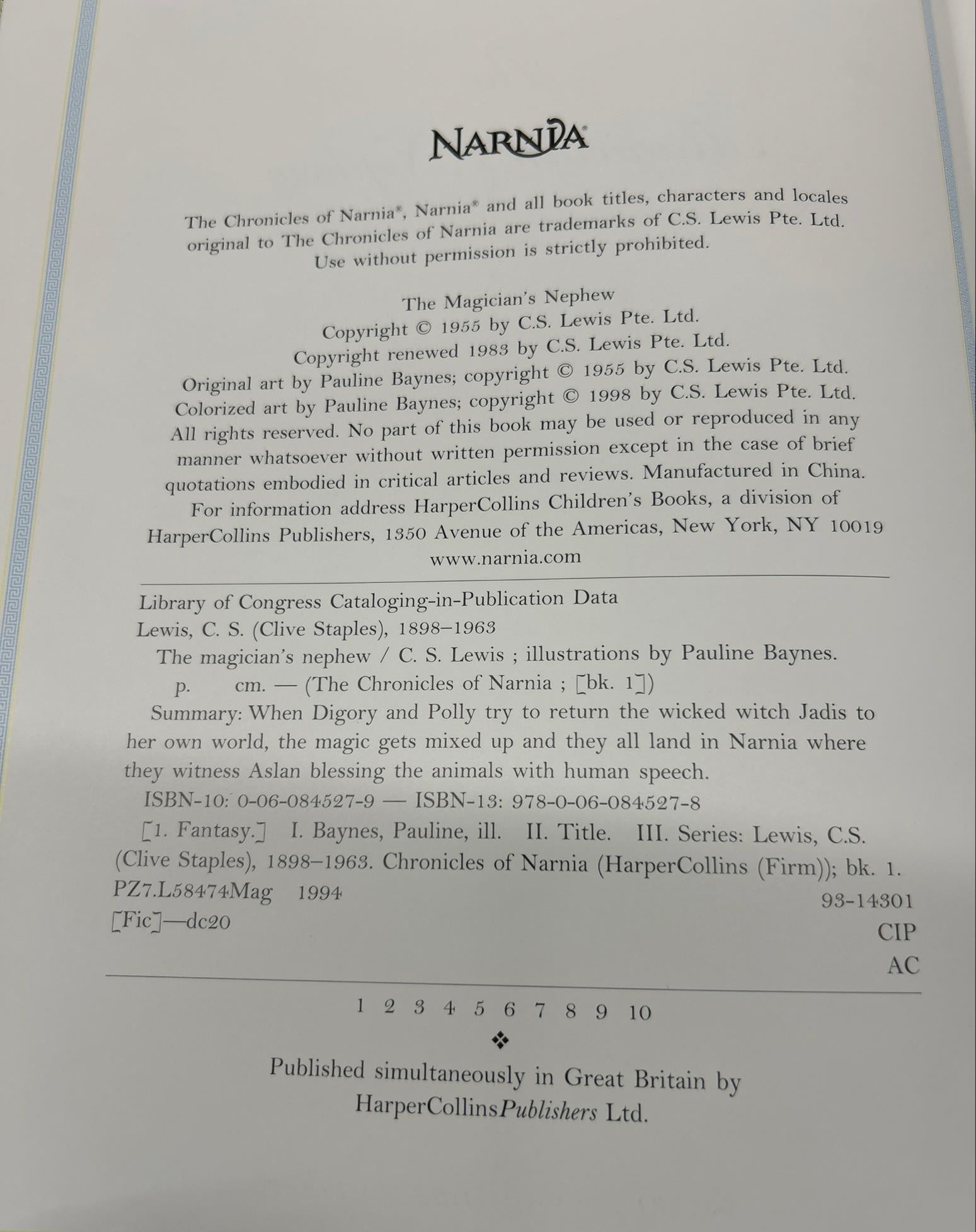 Chronicles of Narnia Gift Box Set Magician's Nephew & Lion Witch Wardrobe