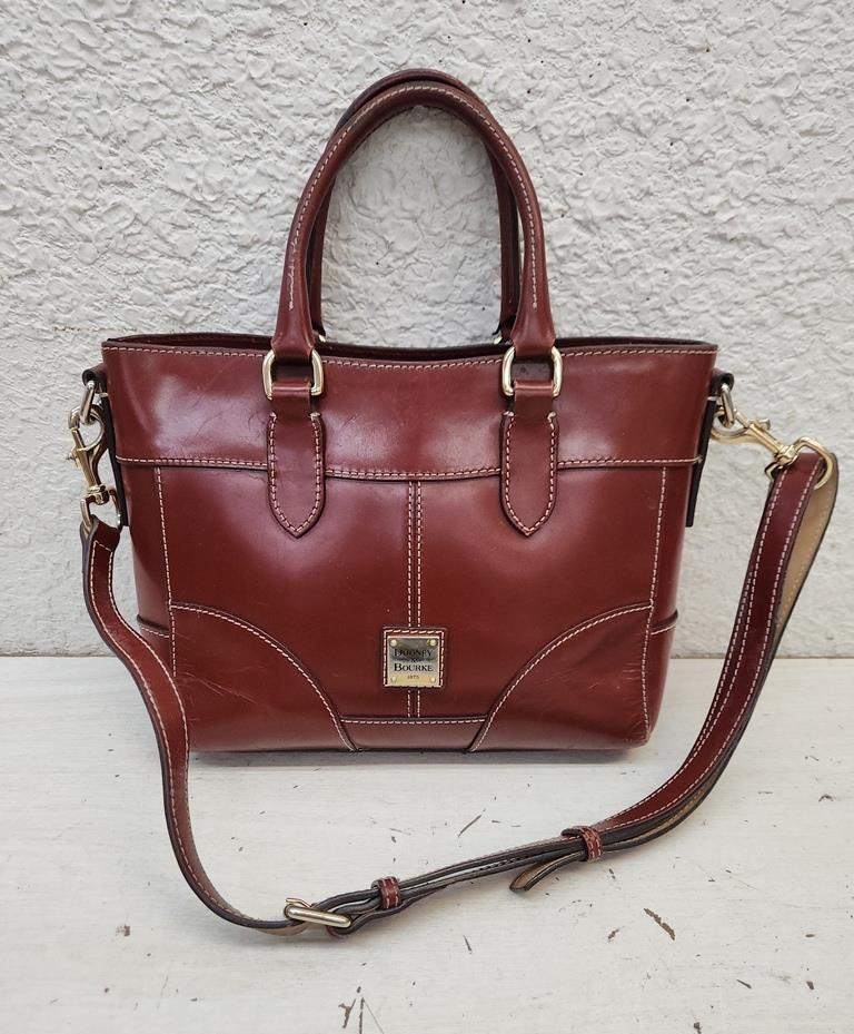 Dooney & Bourke Smooth Leather Satchel with Crossbody Strap
