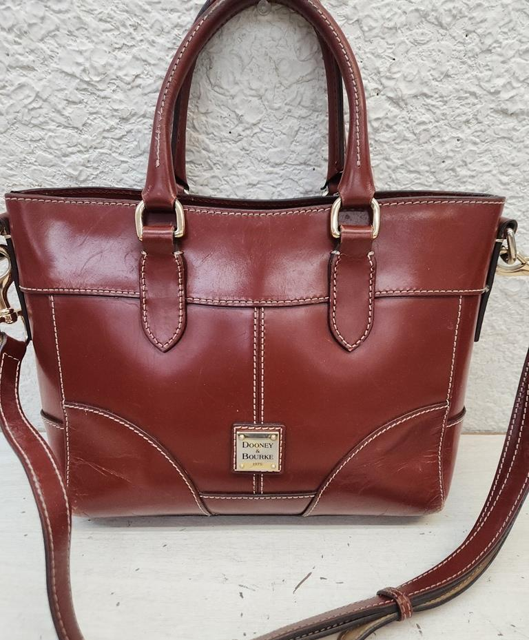 Dooney & Bourke Smooth Leather Satchel with Crossbody Strap