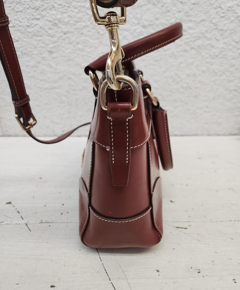 Dooney & Bourke Smooth Leather Satchel with Crossbody Strap