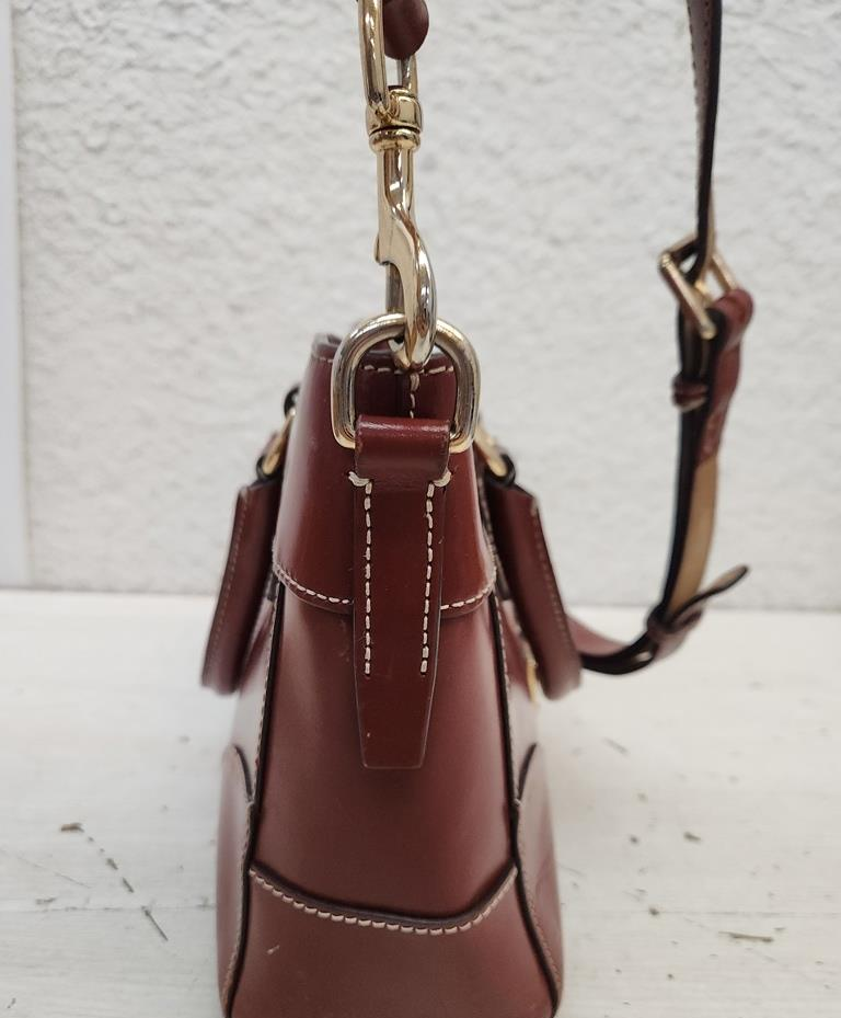 Dooney & Bourke Smooth Leather Satchel with Crossbody Strap