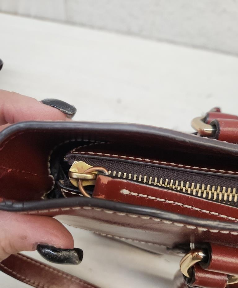Dooney & Bourke Smooth Leather Satchel with Crossbody Strap