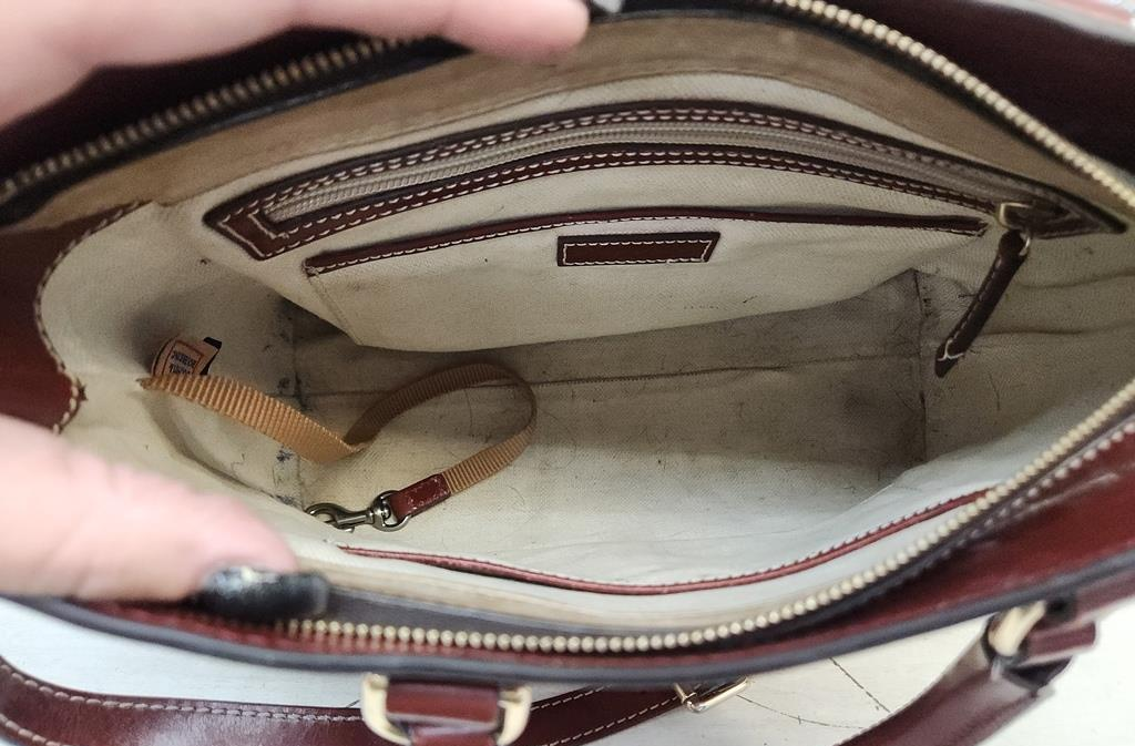 Dooney & Bourke Smooth Leather Satchel with Crossbody Strap
