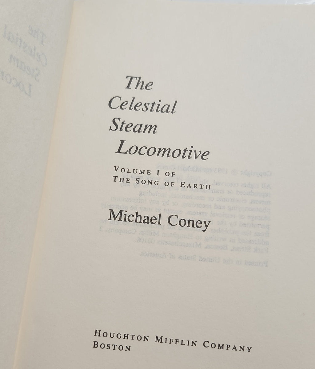 The Celestial Steam Locomotive Michael Coney 1983 Houghton Mifflin Hardcover